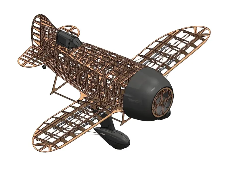 GEE-BEE R Lasercut Baukasten 2174 mm